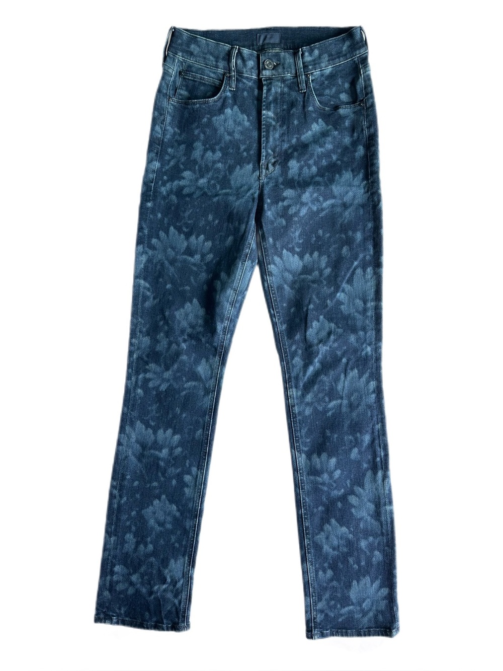 MOTHER The Dazzler Hover Depth of Field Floral Straight Jeans Size 27